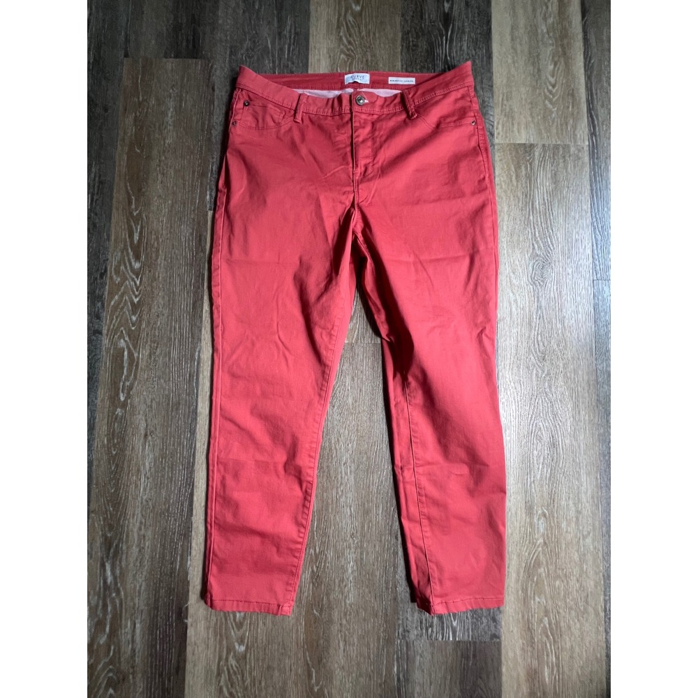 Curve Appeal Minimalist Jegging Women 14/32 Pink Coral Mid Rise Stretch Pants